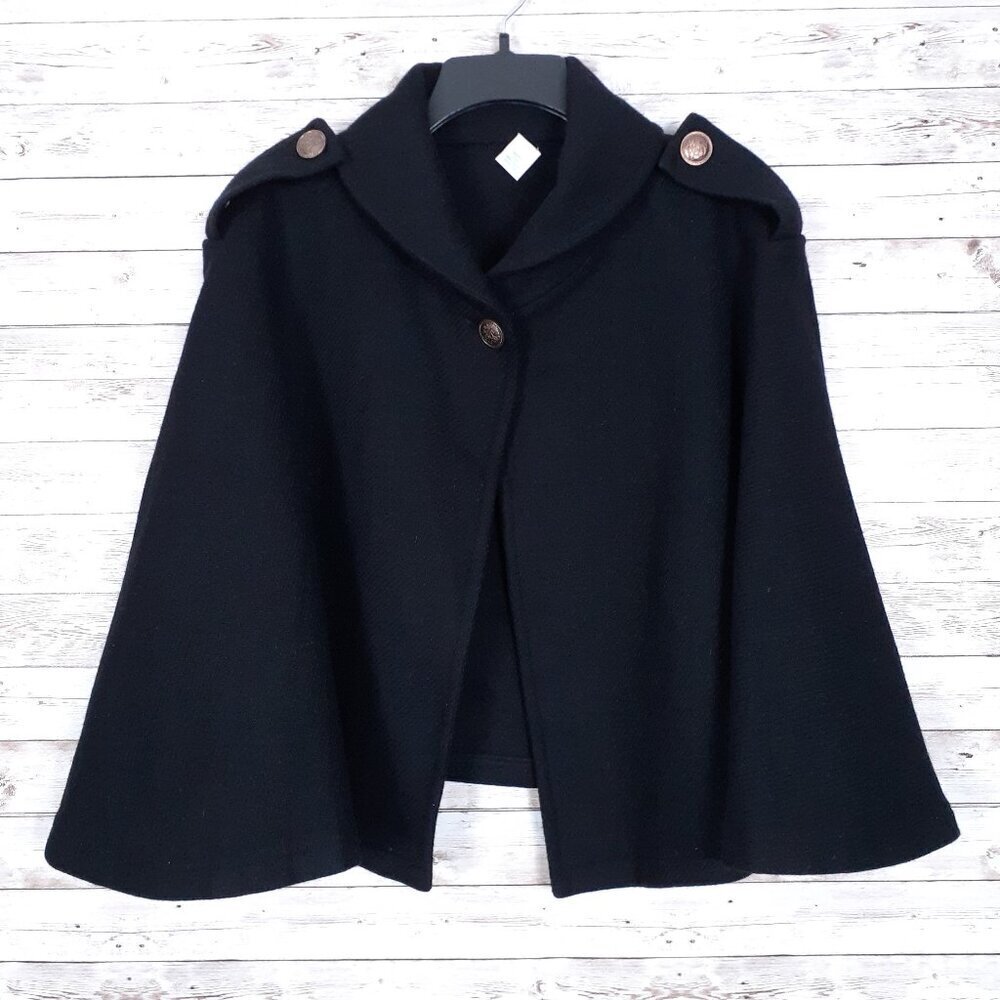 Aqua Womens Wool Cape One Size Black Shawl CL